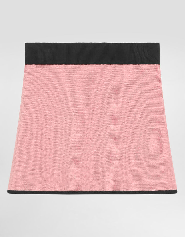 Dolce & Gabbana Knit skirt with DG logo Pink L5KI05JFMLL