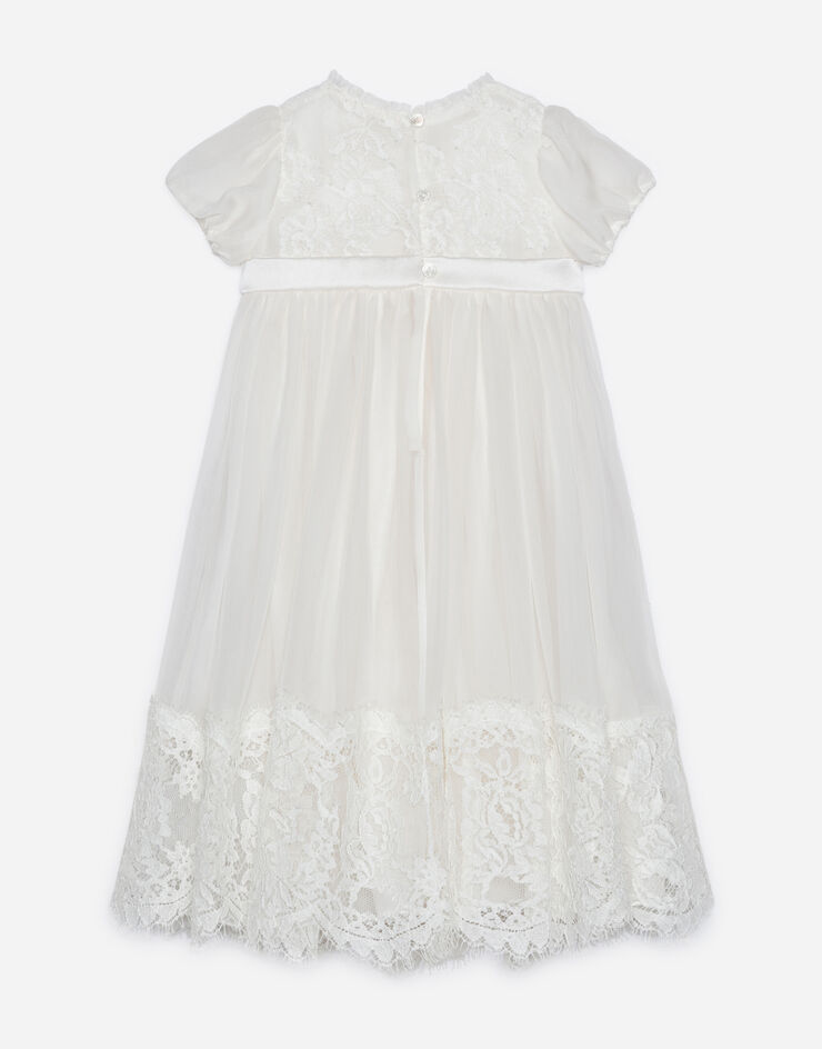 Dolce & Gabbana Silk chiffon and lace dress White L0EG89FU1AT