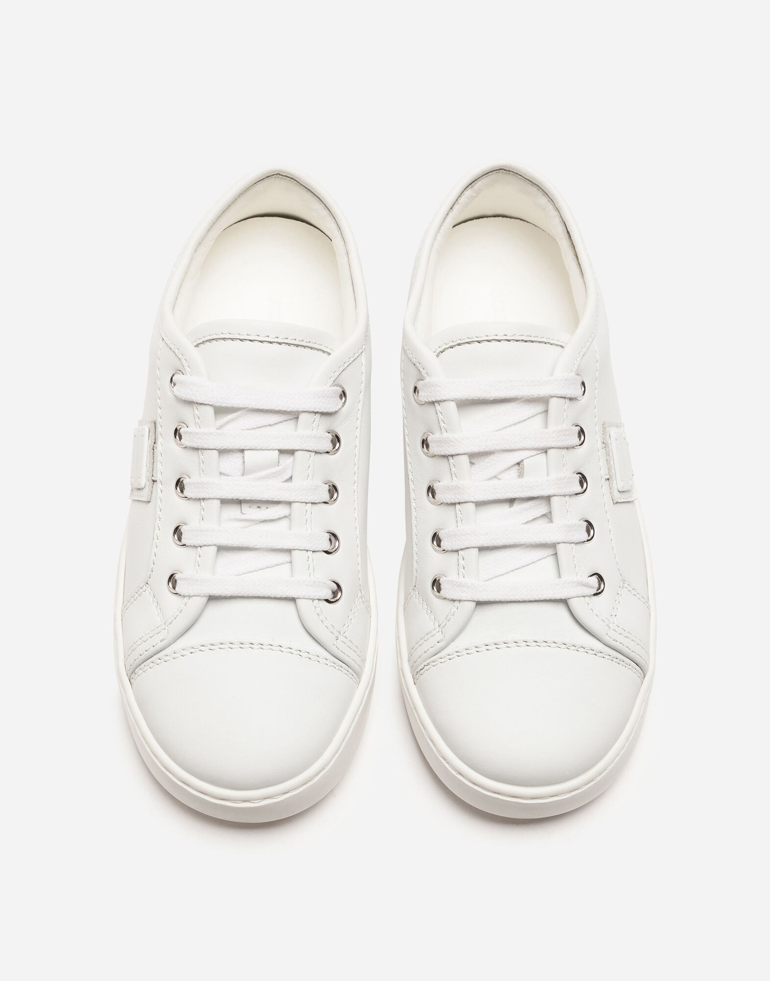 プラーク付きレザースニーカー - ボーイズ シューズ | Dolce&Gabbana