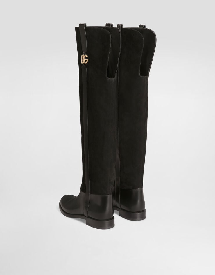 Dolce & Gabbana Suede riding boots Dolce & Gabbana Suede riding boots Black CU1314A3S68