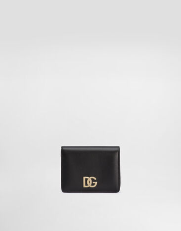 Dolce & Gabbana DG 로고 카프스킨 지갑 블랙 BI1211AW576
