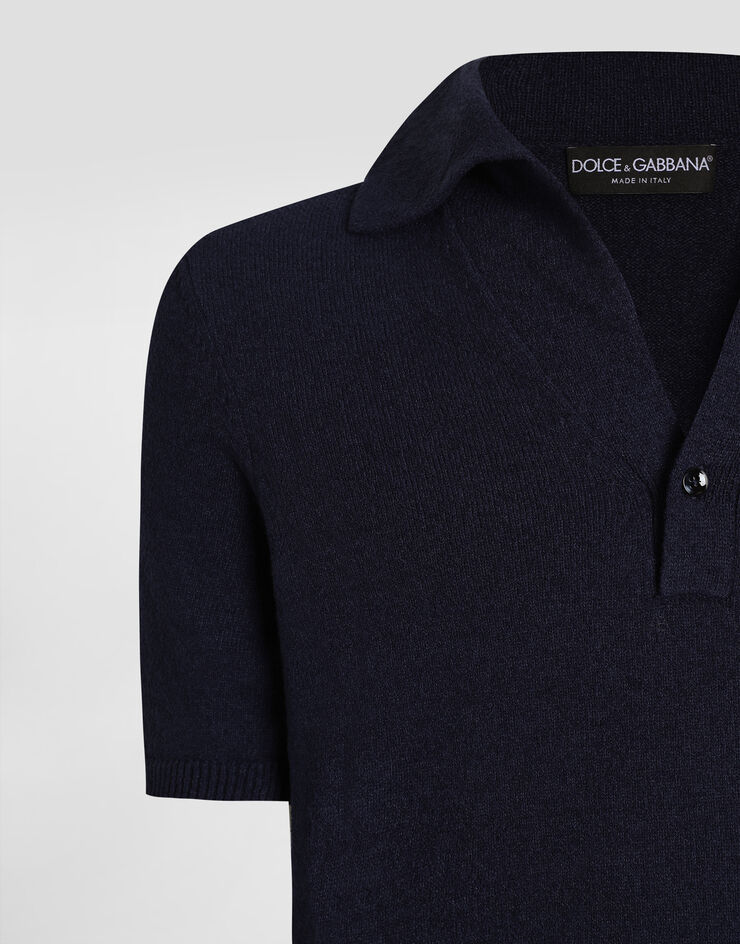 Dolce & Gabbana Polo en mezcla de algodón Blue GXZBHZJGMGX