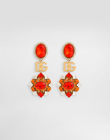 Dolce & Gabbana Clip earrings with rhinestones Gold WES6M4W1111