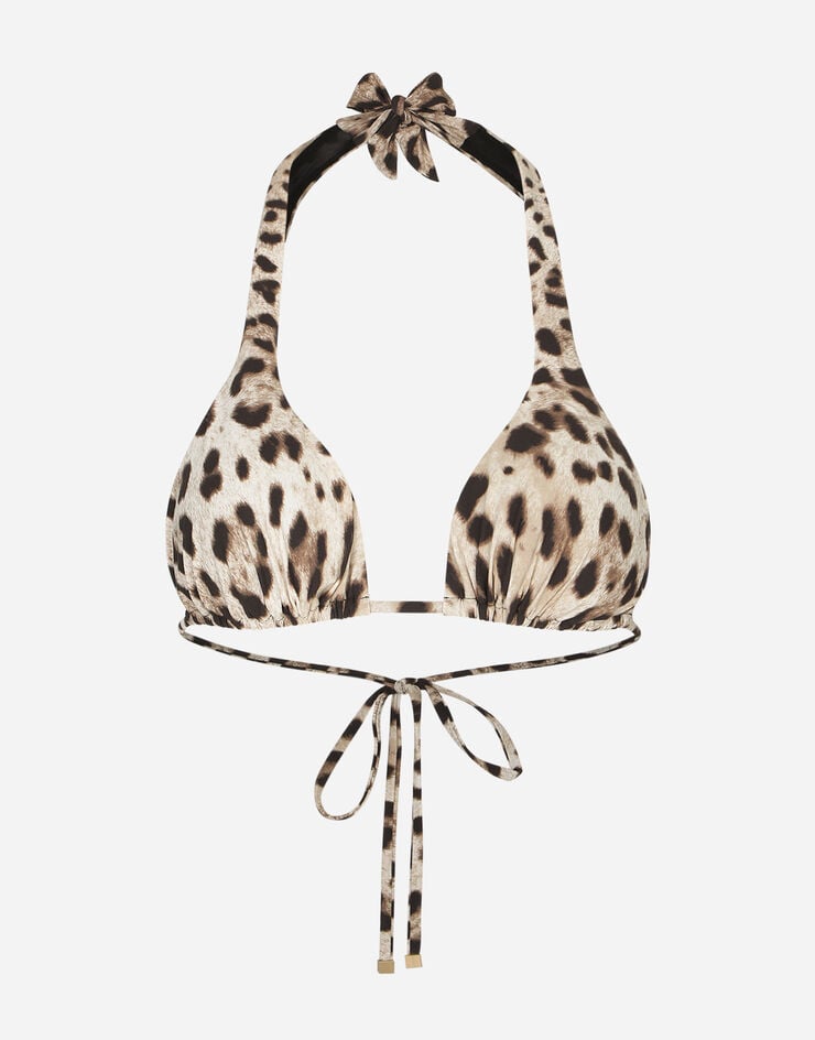Dolce & Gabbana Leopard-print padded triangle bikini top ЛЕОПАРДОВЫМ ПРИНТОМ O1A01JONO11