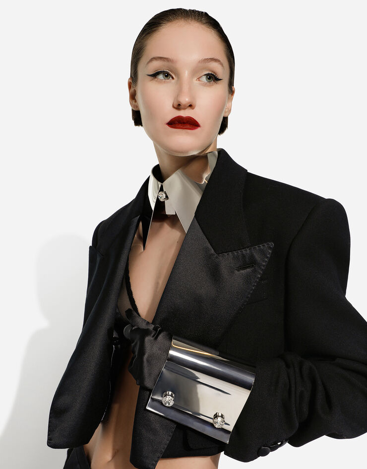 Dolce&Gabbana Veste de smoking courte en double laine Noir F26X5TFU227