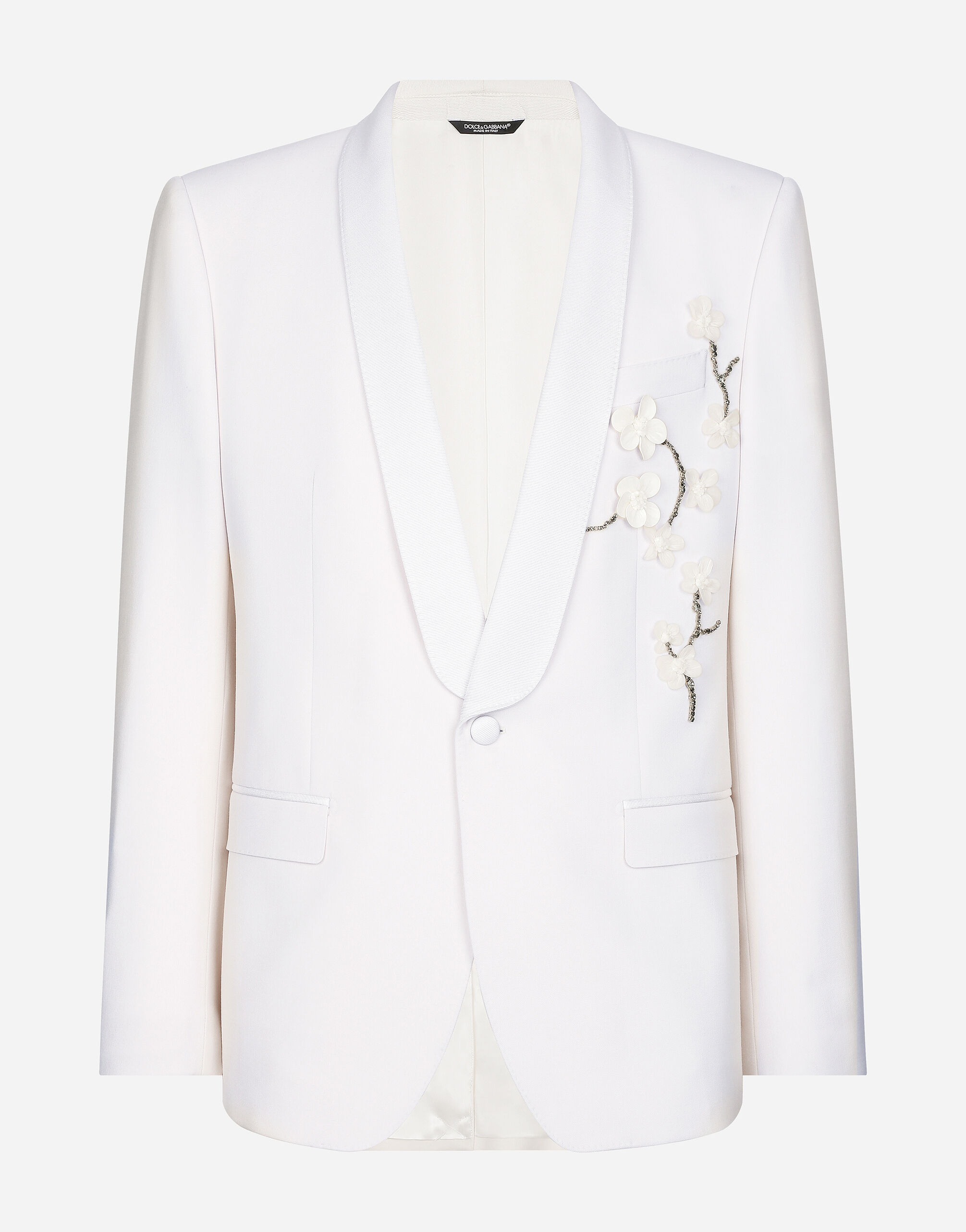 海外並行輸入正規品 Single-breasted Martini-fit US Dolce&Gabbana®  | Men for White in embroidery with jacket トップス