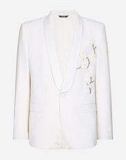 Dolce & Gabbana Single-breasted Martini-fit jacket with embroidery White G2NW1TFU4DV
