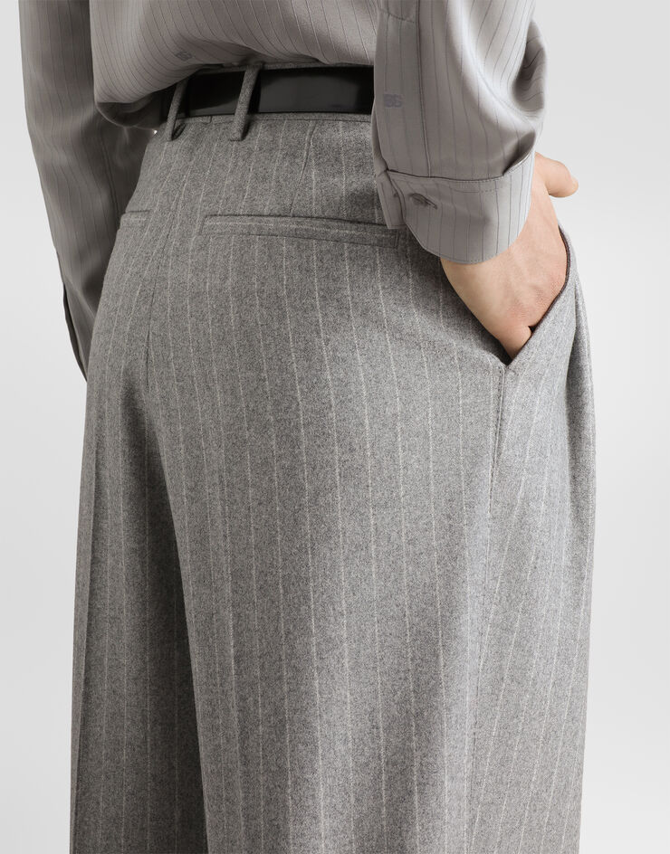 Dolce & Gabbana Pantalones en franela con raya diplomática Multicolor GP16NTFR23F