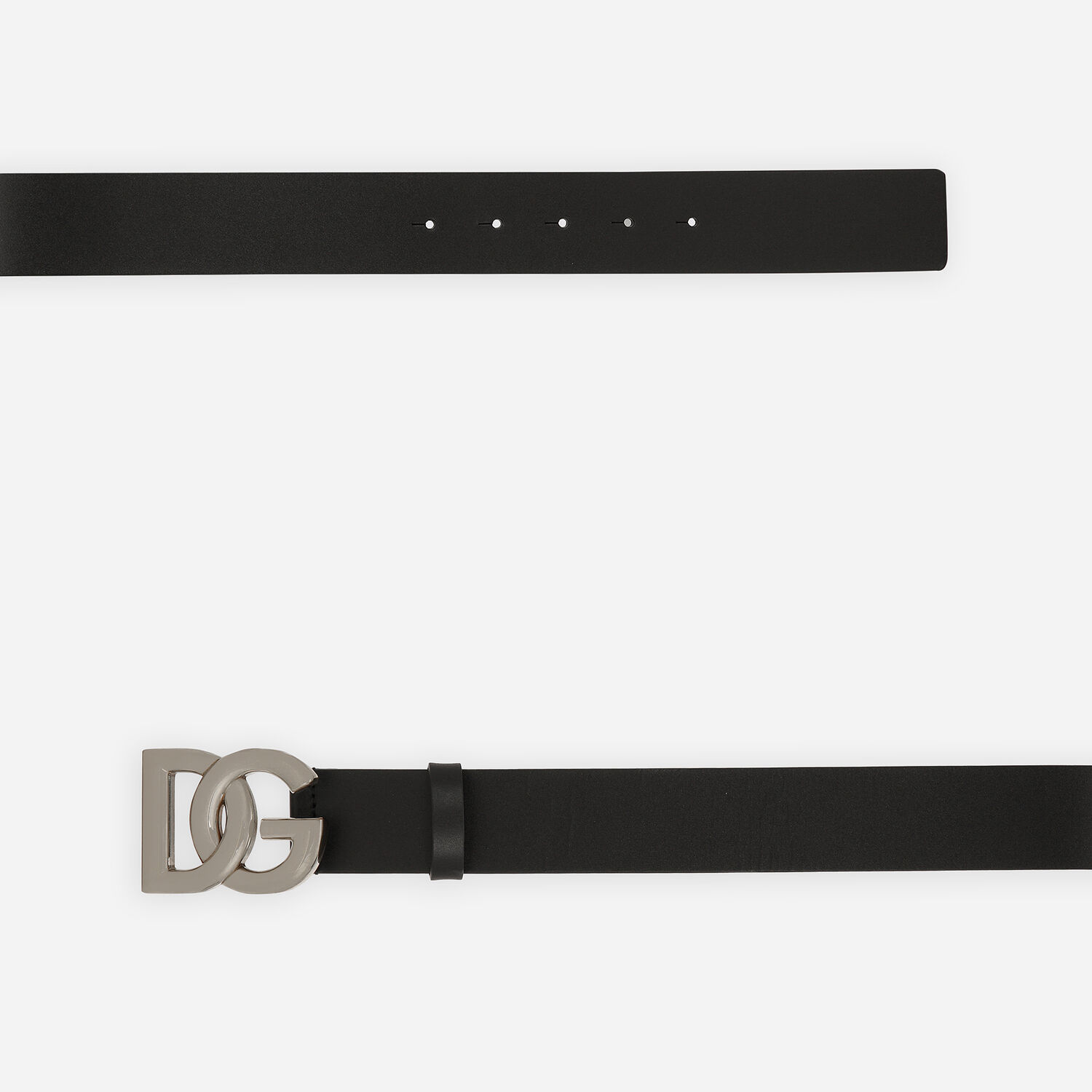 Lux leather belt with crossover DG logo buckle in Black for |  Dolce&Gabbana® US
