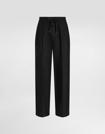 Dolce & Gabbana Linen jogging trousers Black GP12RZFU4JB