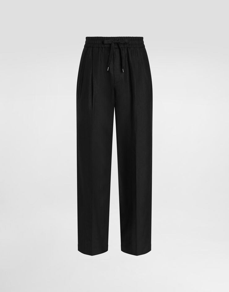 Dolce & Gabbana Linen jogging trousers Black GP12RZFU4JB