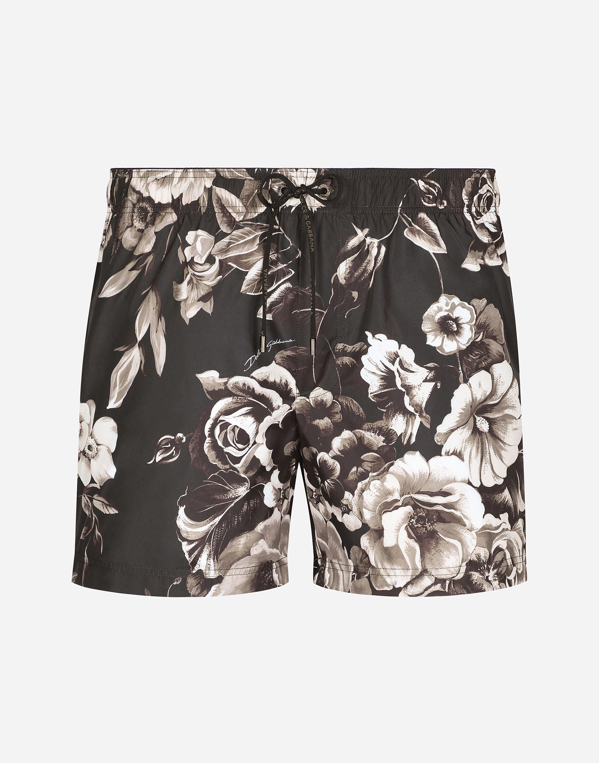 Dolce & Gabbana Swim shorts with floral print Blue CS2215AN994