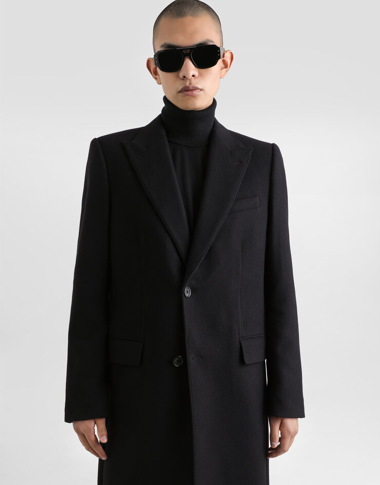 Dolce & Gabbana 羊毛单排扣大衣 黑 G036ITHUMJ2