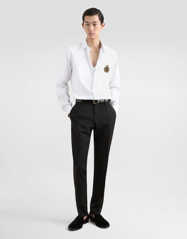 Dolce & Gabbana Cotton shirt with heraldic patch White G5ML1ZGI757