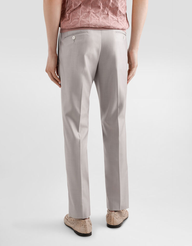 Dolce & Gabbana Deconstructed double-breasted wool and silk suit Pink GK021TFU3H1