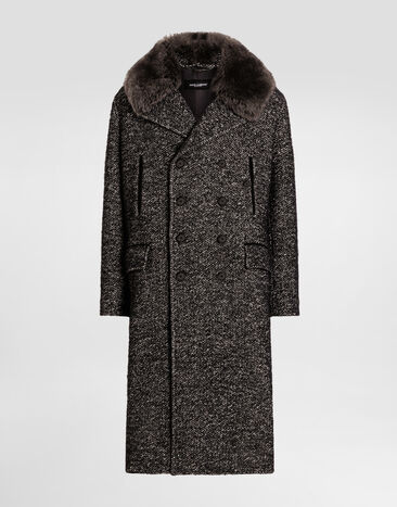 Dolce & Gabbana Double-breastedwool blend coat Multicolor G054JZFMZAP
