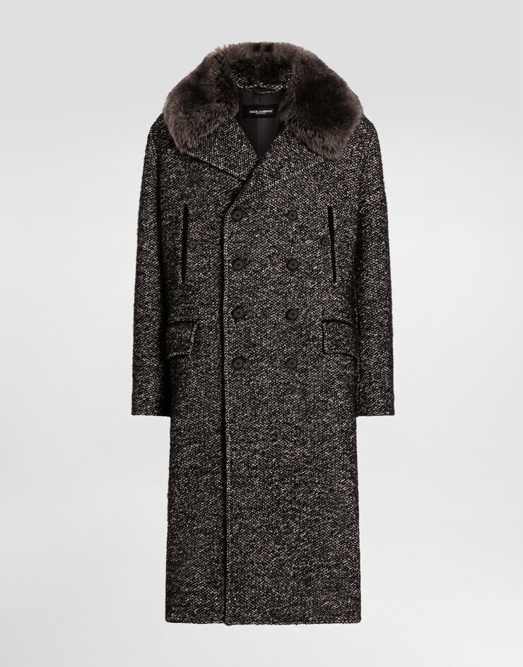 Dolce & Gabbana Double-breastedwool blend coat Multicolor G054JZFMZAP