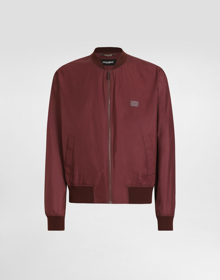 Dolce & Gabbana Technical fabric bomber jacket with tag Bordeaux G9BLMTFUS27