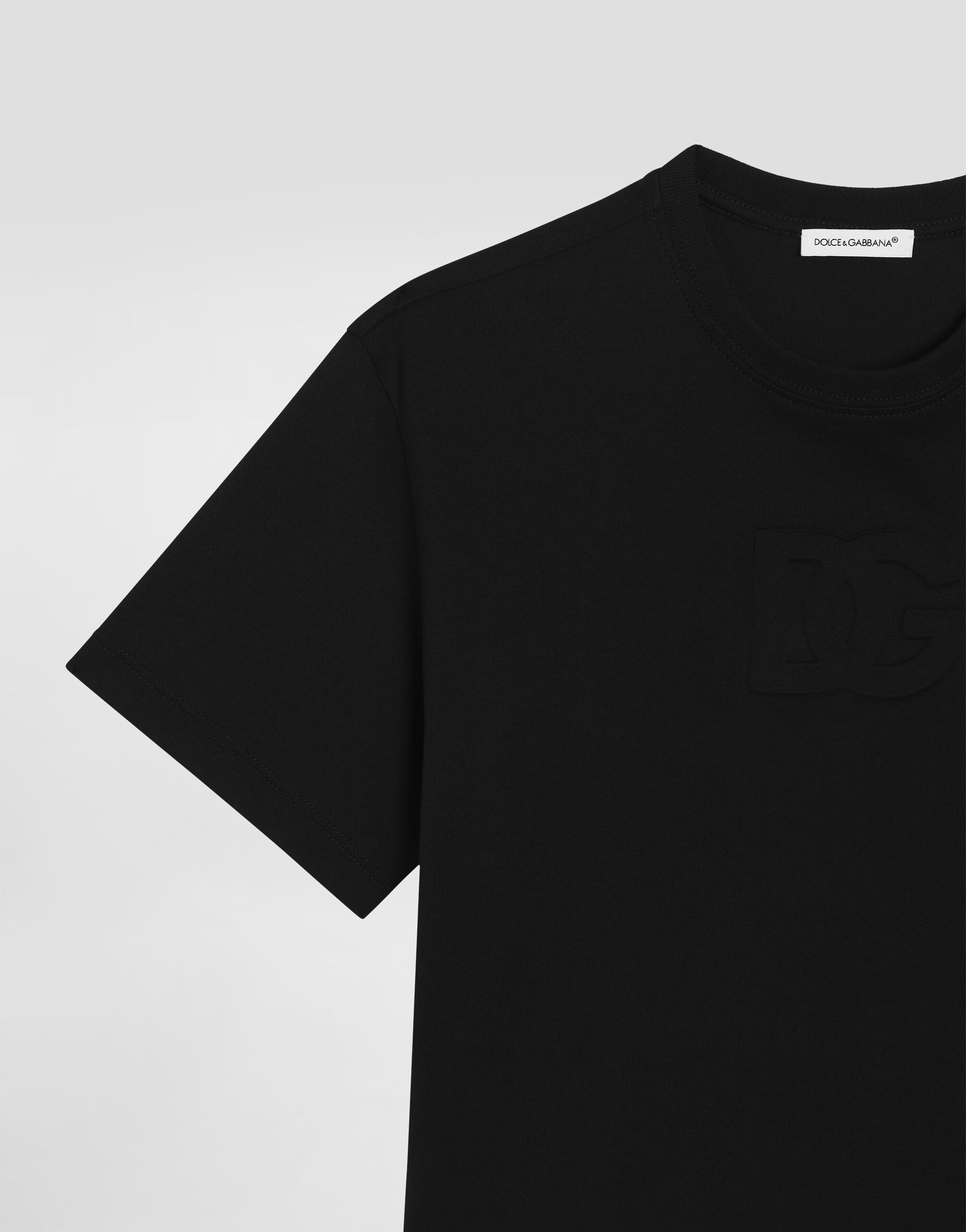 ブラックのボーイズ Jersey T-shirt with DG logo | Dolce&Gabbana®