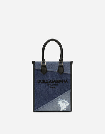 Dolce & Gabbana حقيبة دنيم باتشورك صغيرة بيج BM3025AN232