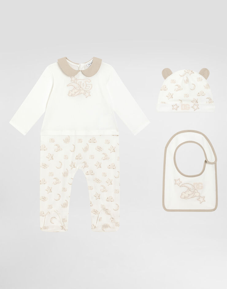 Dolce & Gabbana Set de regalo de 3 piezas de punto con estampado de lunas y estrellas Multicolor L1JOAIG7O1K