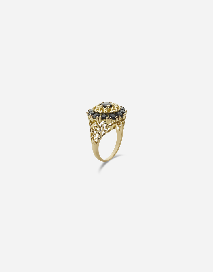 Dolce & Gabbana Cluster ring with sapphires Gold/Black WRKS5GWSA00