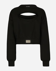 Dolce&Gabbana Technical jersey sweatshirt with cut-out and Dolce&Gabbana tag White F8U44ZGDBZR