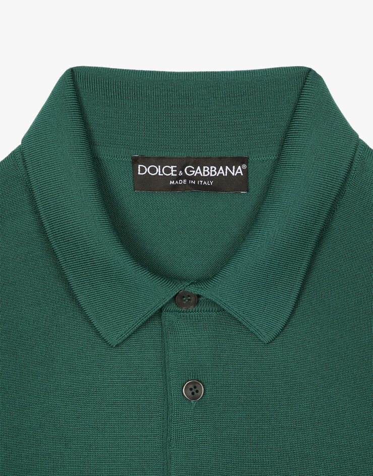 Dolce & Gabbana Wool polo-shirt with branded tag 멀티 컬러 GXO38TJCVC7