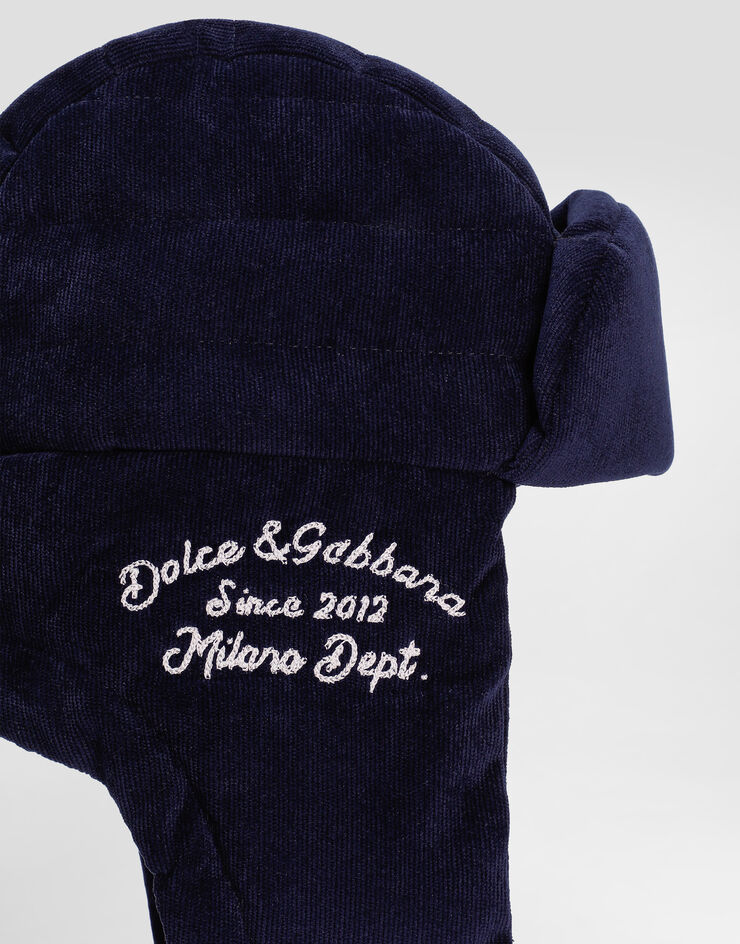 Dolce & Gabbana Corduroy trapper hat Blue LB5H64FUEFO