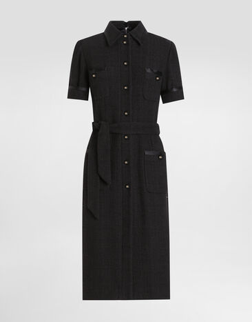 Dolce & Gabbana Calf-length Raschel tweed dress Print F5S48TFSA7B