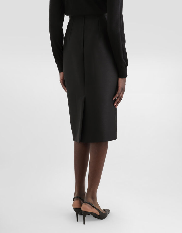 Dolce & Gabbana Faille sheath skirt Black F4CJGTFU3R1