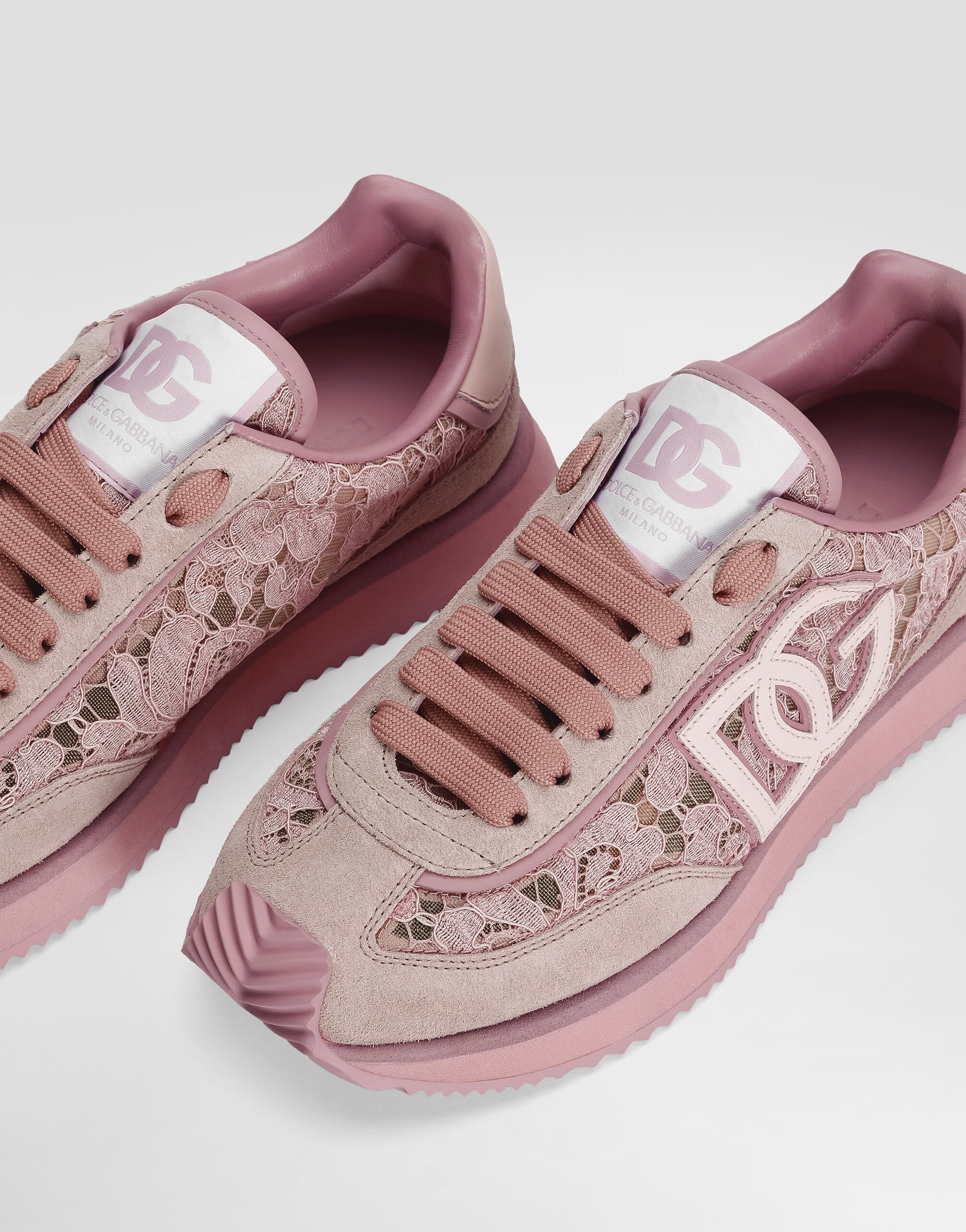 スニーカー Dolce & Gabbana 'DG Cushion' sneakers (CK2340A9AC2 87587) DG Cushion sneakers in lace and calfskin in Multicolor for