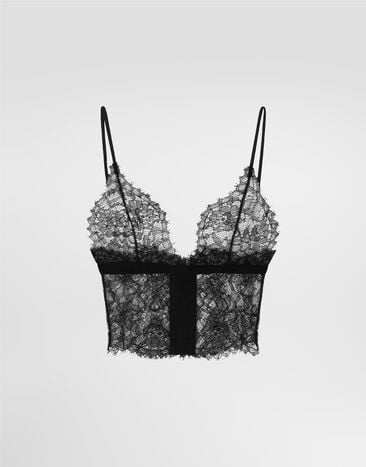 Dolce & Gabbana Triangle lace bralette Black O7C28TONL19