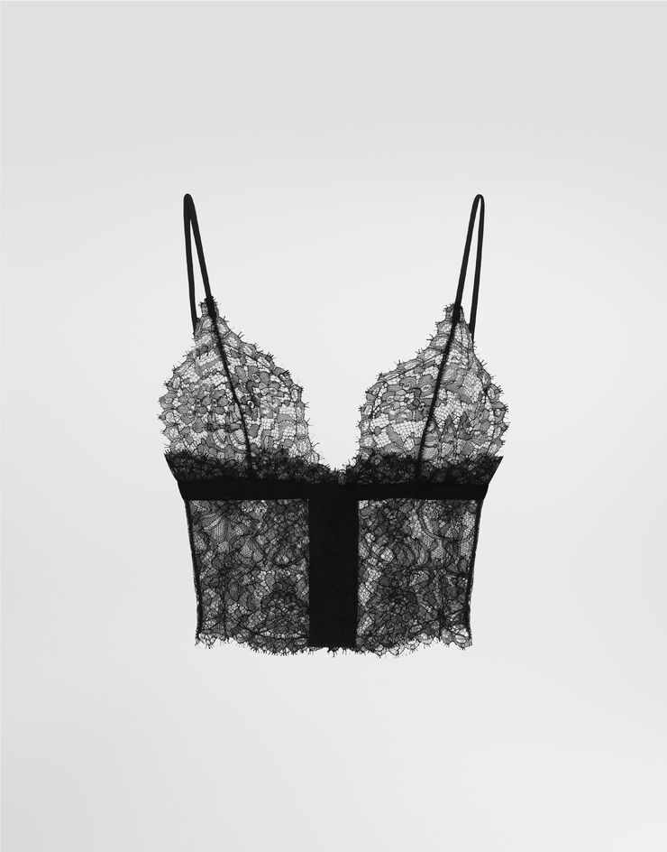Dolce & Gabbana Triangle lace bralette Dolce & Gabbana Triangle lace bralette Black O7C28TONL19