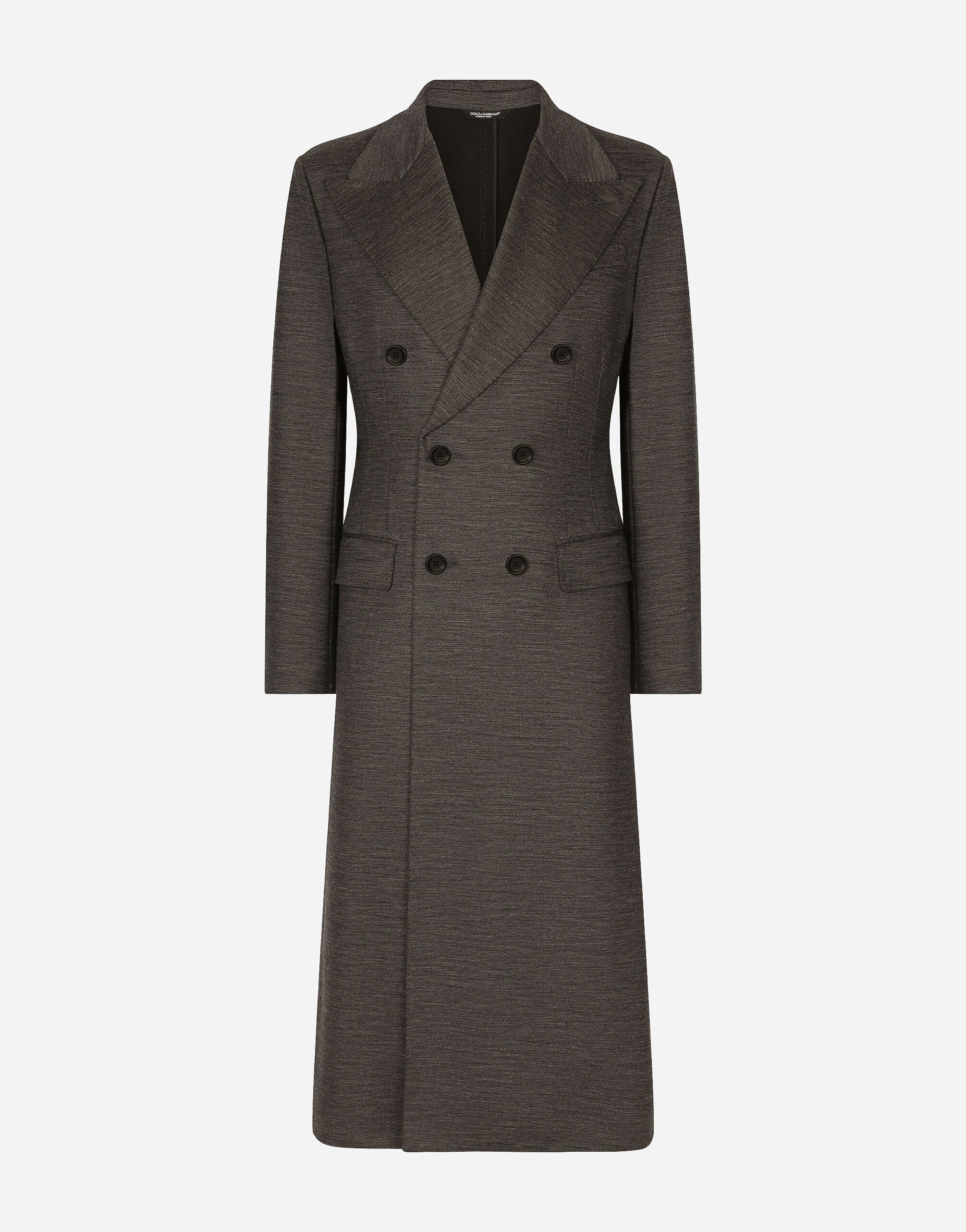 Dolce & Gabbana Double-breasted technical wool jersey coat Grey G9AVDTGH464