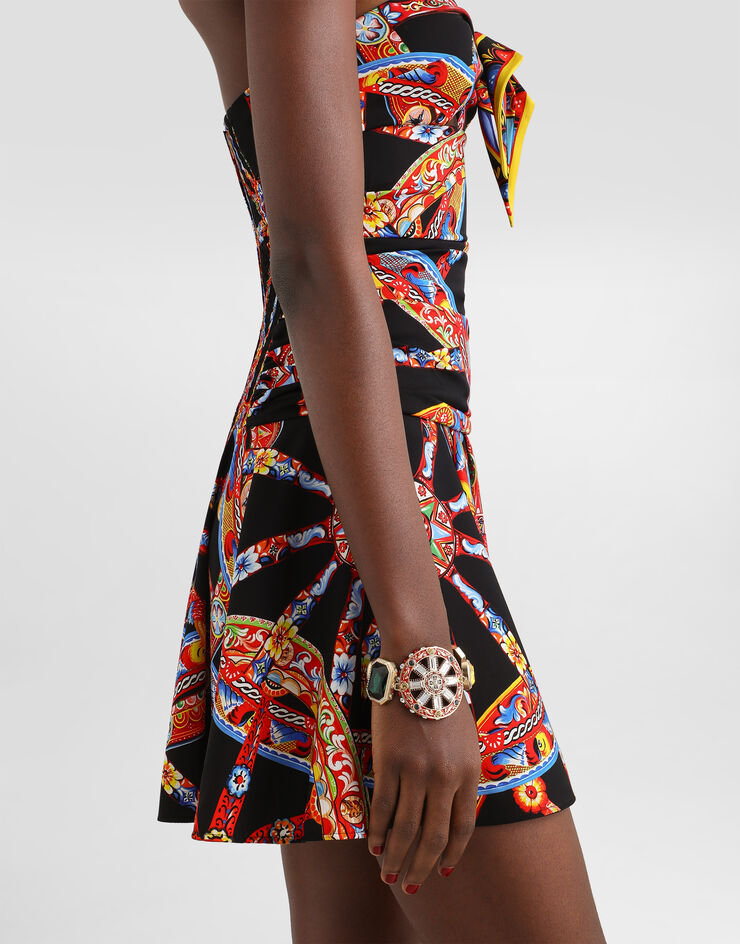 Dolce & Gabbana Carretto-print charmeuse mini dress Multicolor F616PTIS136