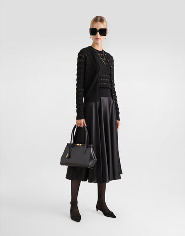Dolce & Gabbana Wool crochet calf-length skirt Black FXT04TJCVXE