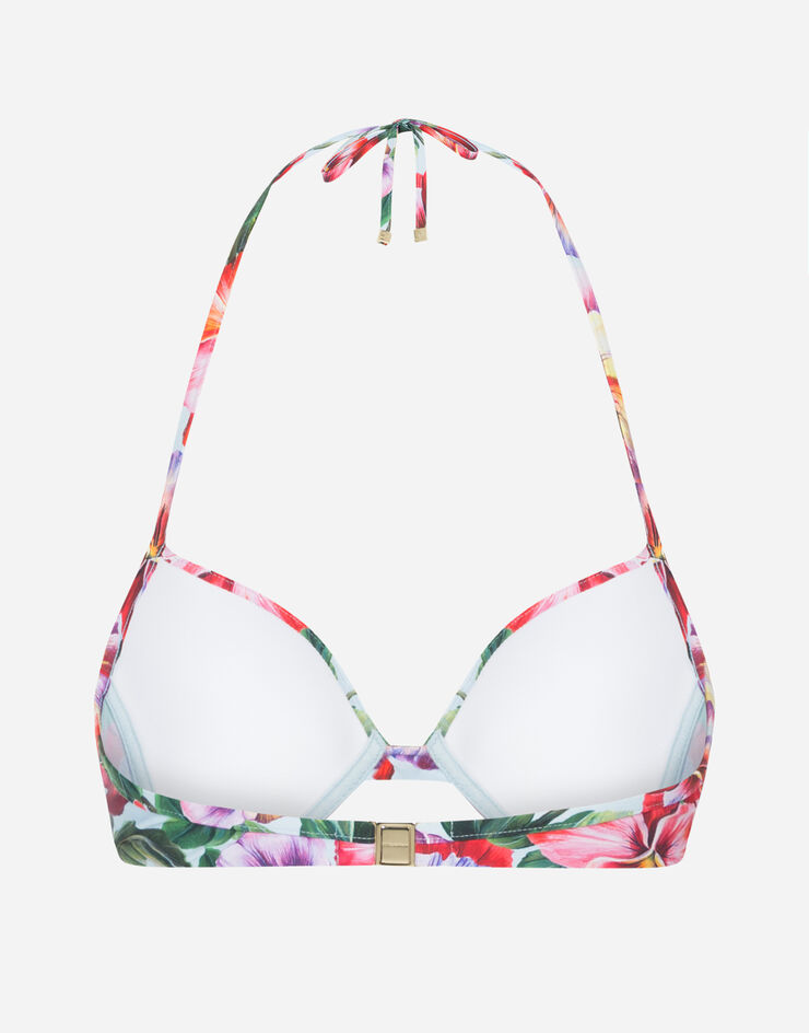 Dolce & Gabbana PUSH UP BIKINI TOP WITH VIOLET PRINT IMPRIMÉ FLEURI O1A30JFSGRZ