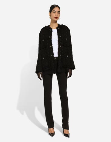 Dolce & Gabbana Single-breasted rush-stitch jacket Black F29TYTGDCBR