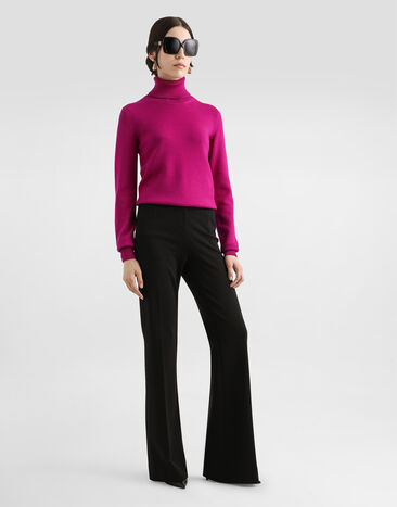 Dolce & Gabbana Pull col roulé en laine Rose FXW41TJCVXX