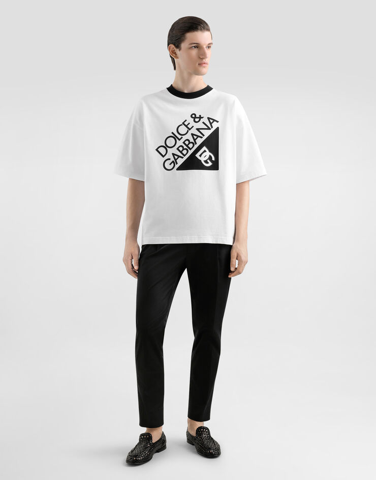 Dolce & Gabbana Camiseta de algodón con logotipo Blanco G8SH6TG7O5W