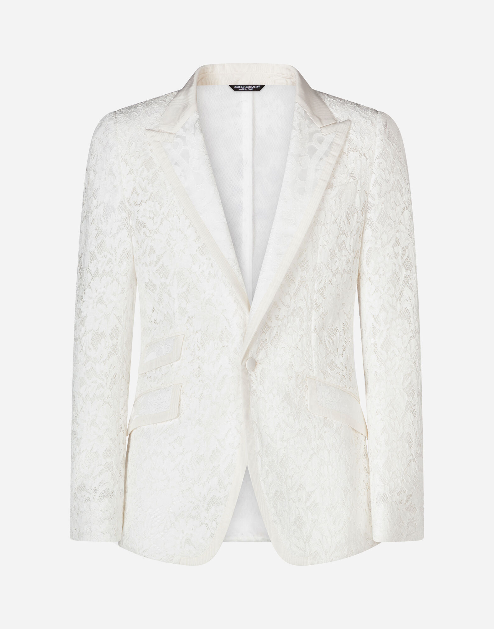 Sicilia jacket in cordonnet lace in WHITE for Men | Dolce&Gabbana® US