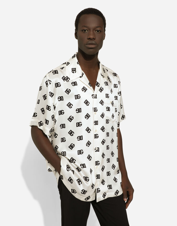 Dolce & Gabbana Рубашка Hawaii из шелка с принтом DG Monogram Отпечатки G5JH9TIS1O7