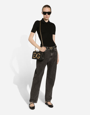 Dolce & Gabbana Bolso de hombro DG Girls en napa Negro BB6498AZ801