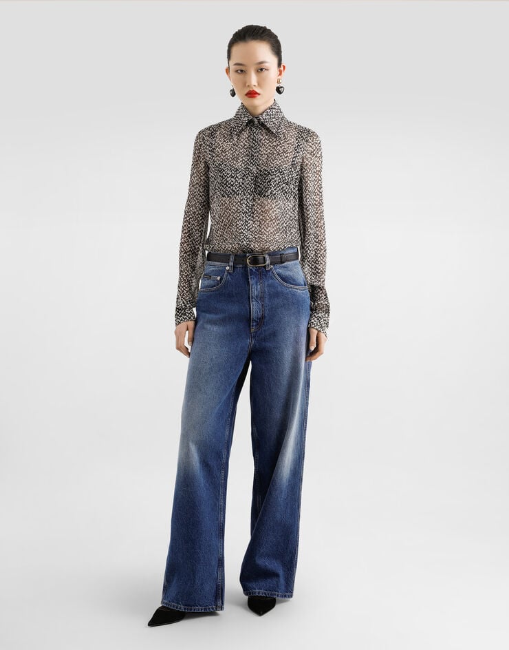 Dolce & Gabbana Silk chiffon shirt Multicolor F5R64TIS1ZP