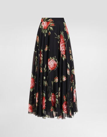 Dolce & Gabbana Rose bouquet-print chiffon circle skirt Dolce & Gabbana Rose bouquet-print chiffon circle skirt Multicolor F4CSOTIS11F