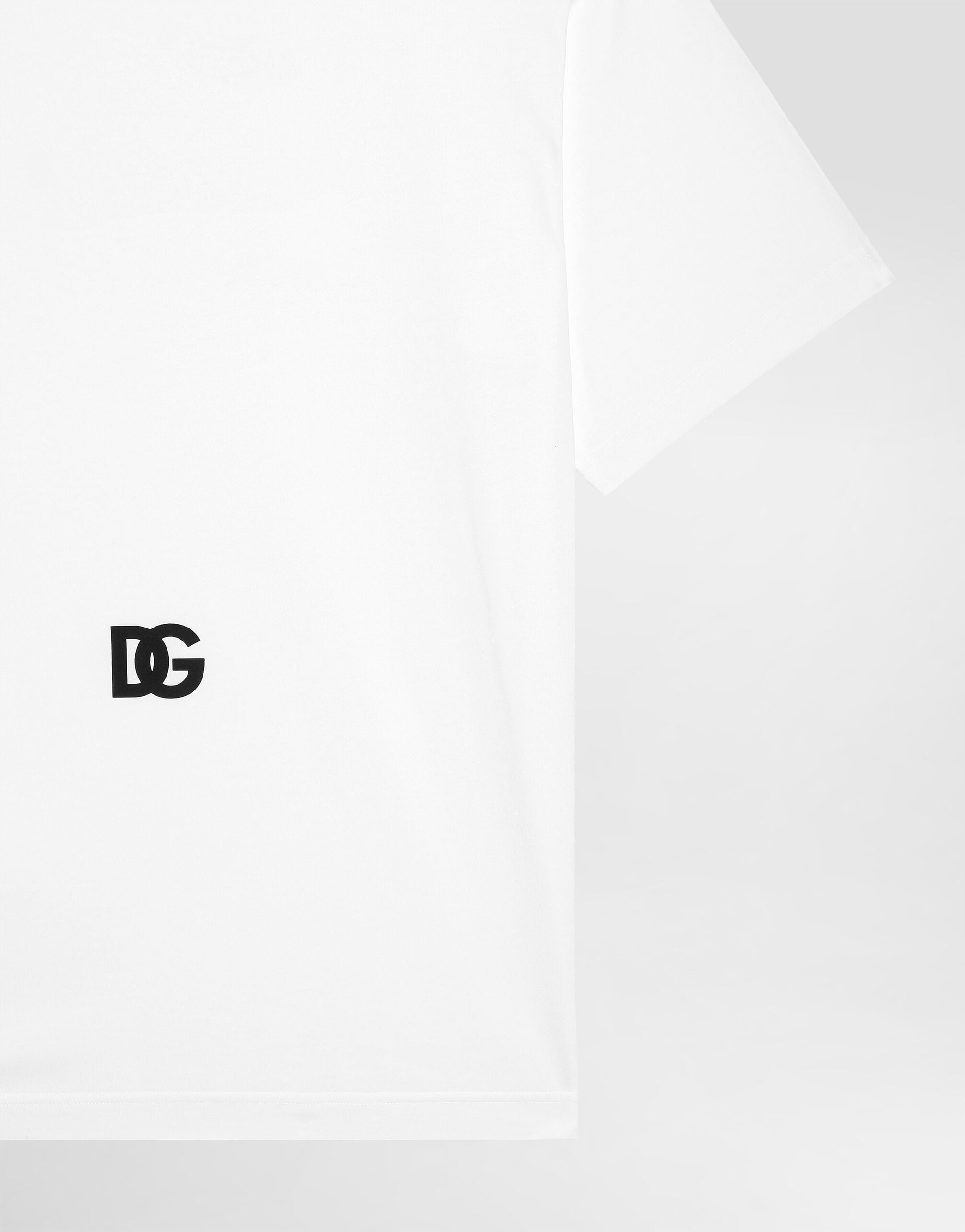 Short-sleeved T-shirt with DG logo print in White for Men