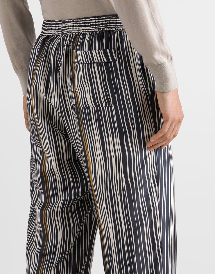 Dolce & Gabbana Stripe-print silk twill vanity trousers Dolce & Gabbana Stripe-print silk twill vanity trousers GVRMATIS140