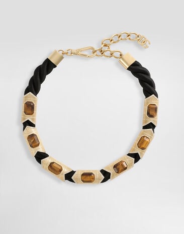 Dolce & Gabbana Rope necklace with tiger's eye stone Multicolor WNS3P1W1111