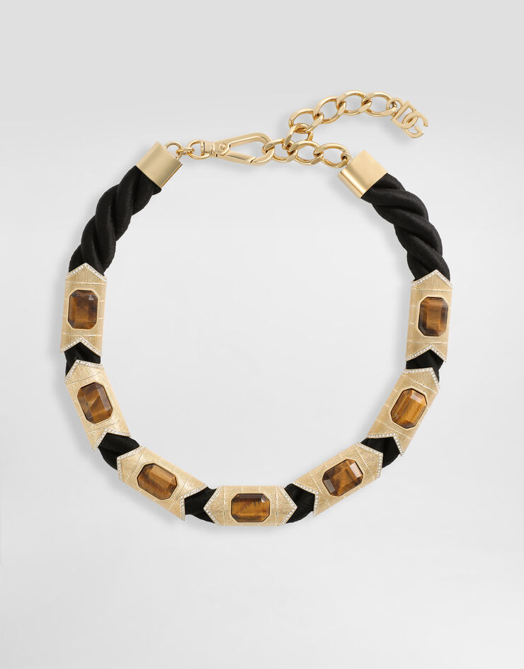 Dolce & Gabbana Rope necklace with tiger's eye stone Multicolor WNS3P1W1111